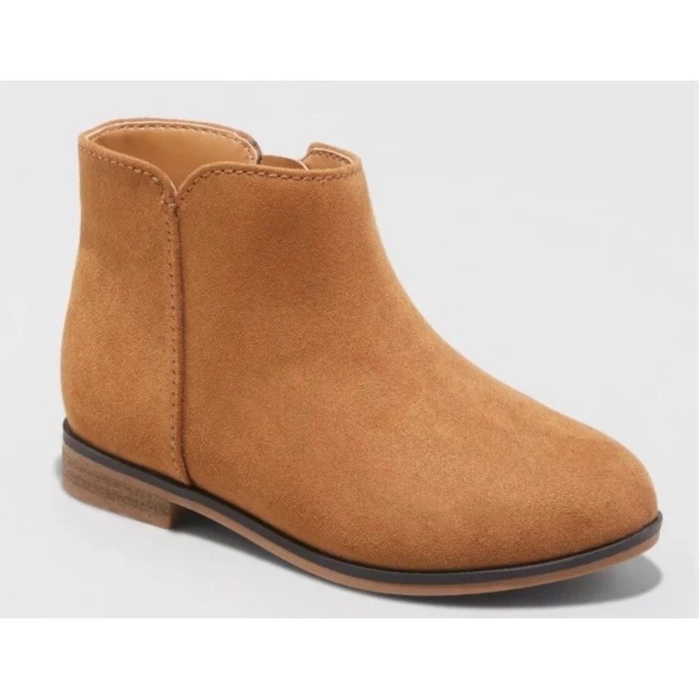 Toddler Girls' Size 8 Penelope Slip-On Zipper Booties Cognac - Cat & Jack